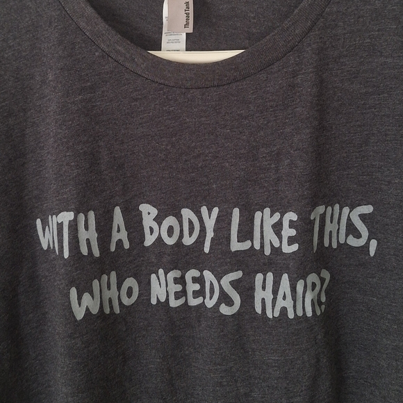 Thread Tank men's gray Who Needs Hair? t-shirt - Picture 2 of 4